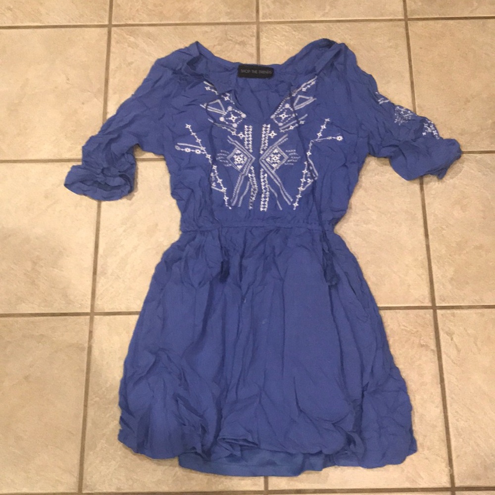 Blue detailed dress
